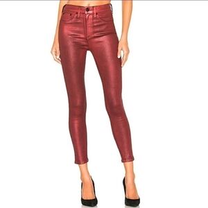 Rag & Bone High Rise Ankle Skinny Metallic Jeans